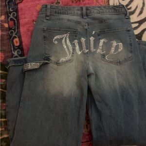 Juicy Couture Embellished Blue Straight Leg Jeans